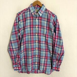 Vtg Gitman Bros USA Made Shirt Mens M Colorful Plaid Button Down Long Sleeve